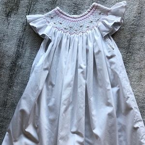 Girls smocked Pleats and Stitches Dress